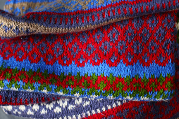 istock Knitted scarf close up 1338524387