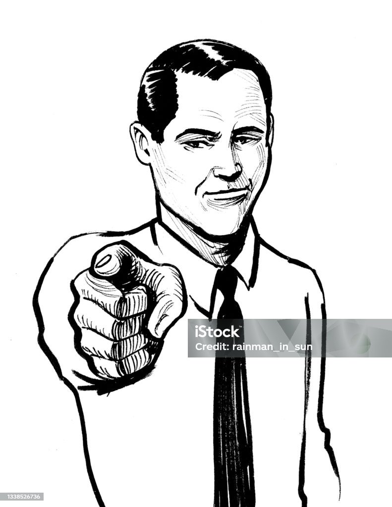 Man Point Drawing Pointing Man Stock Illustration - Download Image Now - Adult, Adults ...