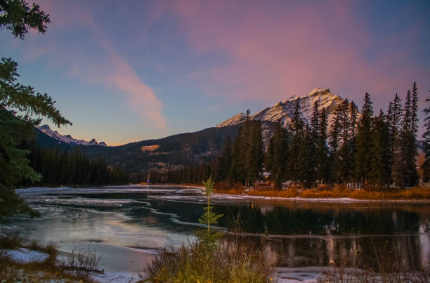 istock Town of Banff winter sunset magic 1338529430