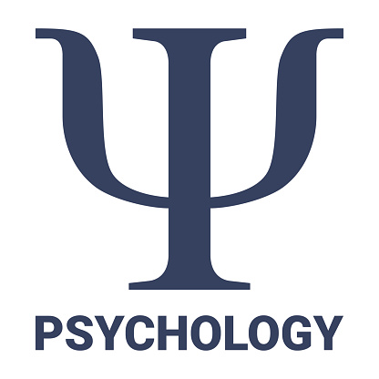 Symbol icon of the academic disciplinary psychology science of the study of mental health. Ideal for institutional and educational materials
