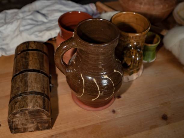 istock Medieval Mugs & Wooden Box. 1338537609