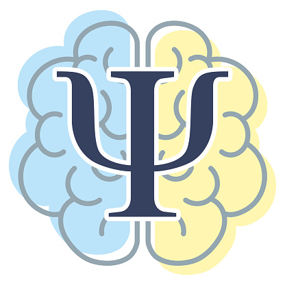 Symbol icon of the academic discipline psychology science of the study of mental health. Ideal for institutional and educational materials