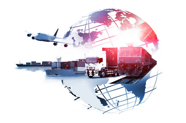 istock The world logistics , there are world map with logistic network distribution on background and Logistics Industrial Container Cargo freight ship for Concept of fast or instant shipping 1338547326