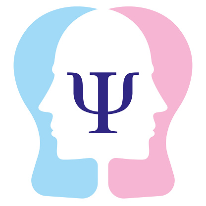 Symbol icon of the academic discipline psychology science of the study of mental health. Ideal for institutional and educational materials