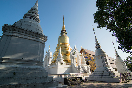 The Wat Suan Dok in the city of Chiang Mai at north Thailand.   Thailand, Chiang Mai, November, 2019