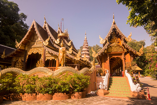 The Wat Ram Poeng in the city of Chiang Mai at north Thailand.   Thailand, Chiang Mai, November, 2019