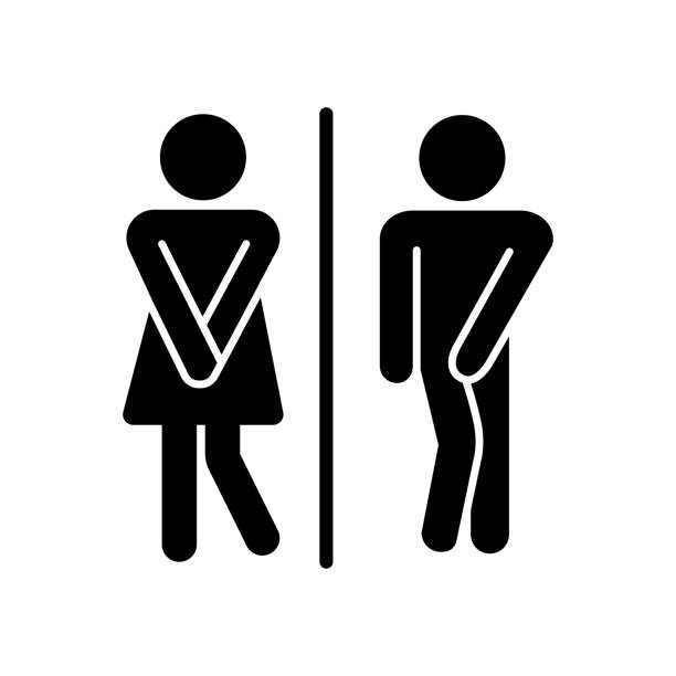 Restroom icon Female Male Restroom icon vector bathroom silhouettes stock illustrations