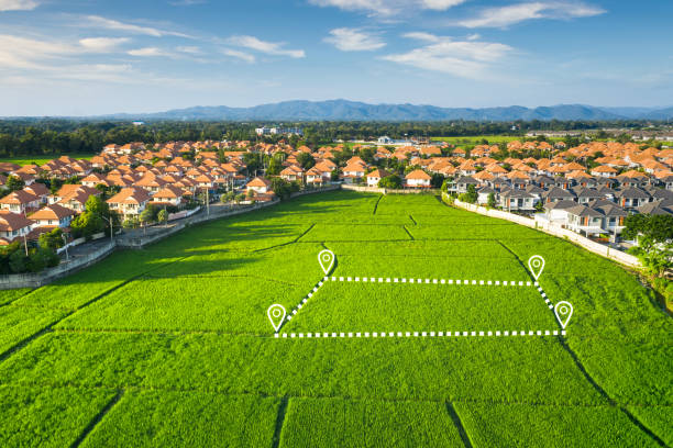 istock Land plot in aerial view at Chiang Mai of Thailand. 1338567664