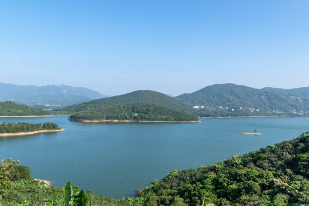 istock Blue sky, mountains, lakes, and forests, beautiful countryside 1338575789