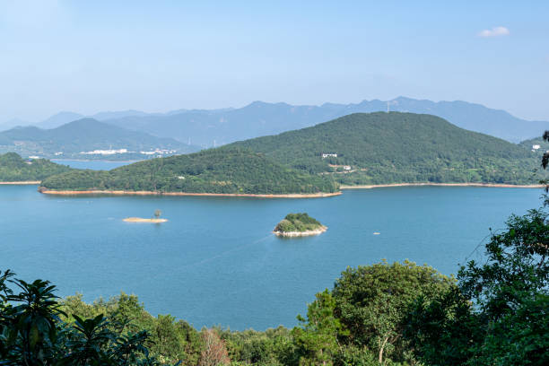 istock Blue sky, mountains, lakes, and forests, beautiful countryside 1338575790