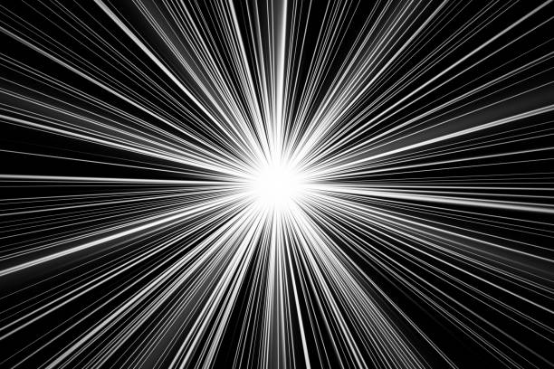 Concentrated line 1/6 monochrome background image black and white  shiny flare background bw01 stock pictures, royalty-free photos & images