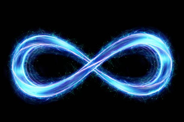 istock infinity sign hologram in blue isolated on dark background 1338585018