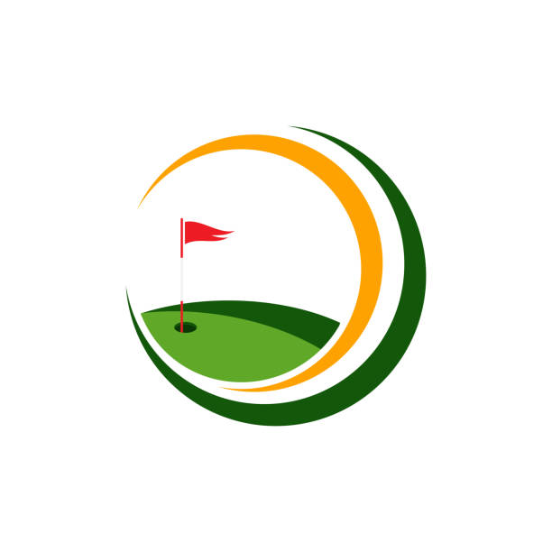 ilustraciones, imágenes clip art, dibujos animados e iconos de stock de ilustración vectorial de la plantilla del logotipo de golf - putting golf golfer golf swing