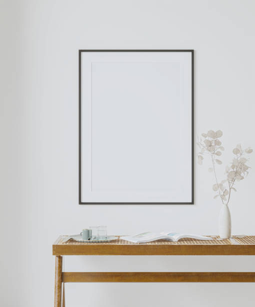 istock Interior Poster Frame Mockup with Modern Furniture Decoration 1338593810