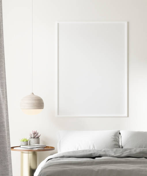 istock Interior Poster Frame Mockup with Modern Furniture Decoration 1338593815
