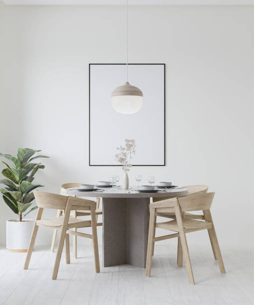 istock Interior Poster Frame Mockup with Modern Furniture Decoration 1338593821
