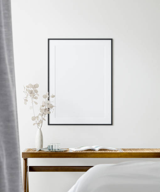 istock Interior Poster Frame Mockup with Modern Furniture Decoration 1338593822