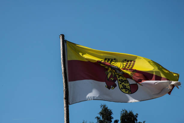 istock Carinthia flag in the wind 1338595337