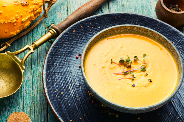istock Autumn cream pumpkin soup 1338595499
