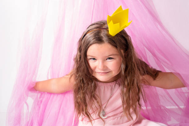 istock Princess child on pink 1338598155