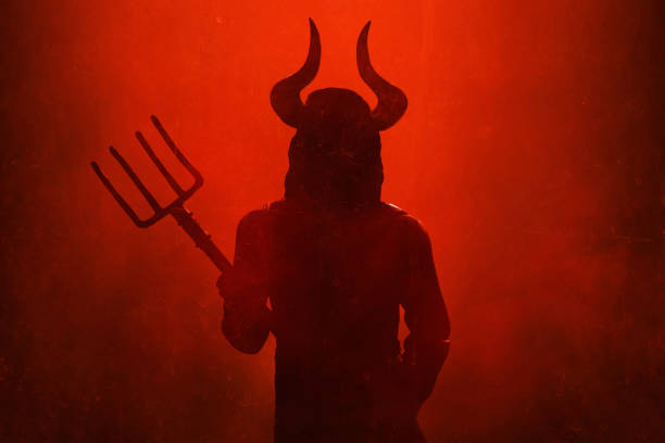 Scary devil silhouette. halloween theme Scary devil silhouette. halloween theme devil stock pictures, royalty-free photos & images