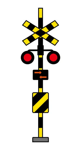 Vector illustration of Level Crossing System isolated vector illustration.