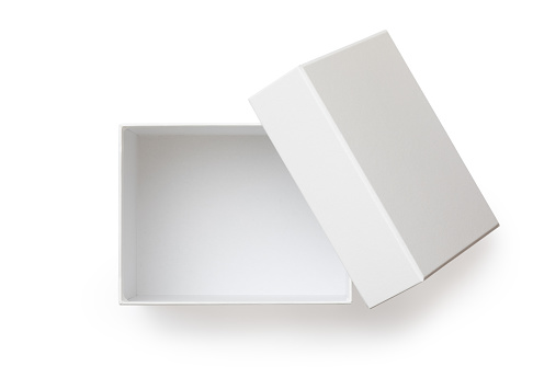 White box top view with clipping path.