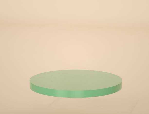 istock Mockup. The abstract geometric podium for product presentation, neutral background. 3d illustration. Simple geometric form with rounded edges. 3D rendering. Stage. Box. Plastic material. 1338611773