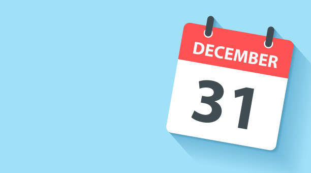 illustrations, cliparts, dessins animés et icônes de 31 décembre - icône du calendrier quotidien dans un style flat design - decembre