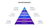 istock Creative pyramid infographic with 6 options or steps. Template for business presentation. Vector info graphic element 1338614648