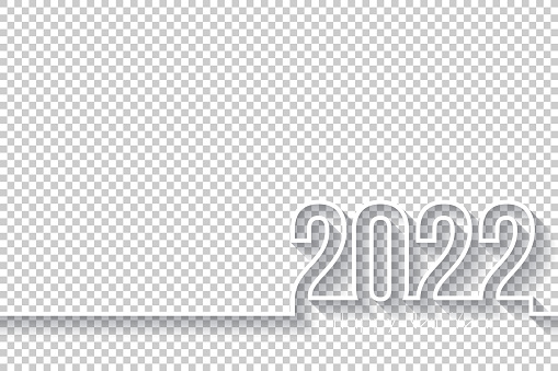 Happy new year 2022 with space for your text and your background. Creative greeting card with a flat design style and long shadows. Blank background for easy change background or texture. The layers are named to facilitate your customization. Vector Illustration (EPS10, well layered and grouped), easy to edit, manipulate, resize or colorize. And Jpeg file in different sizes.
