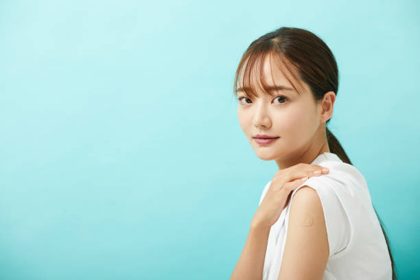 istock A young Asian woman who had been injected. 1338615698