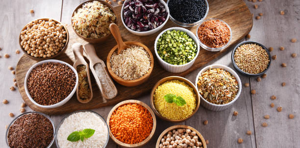 istock Composition with different kinds of dry food products 1338615979
