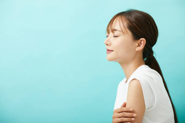 istock A young Asian woman who had been injected. 1338616038