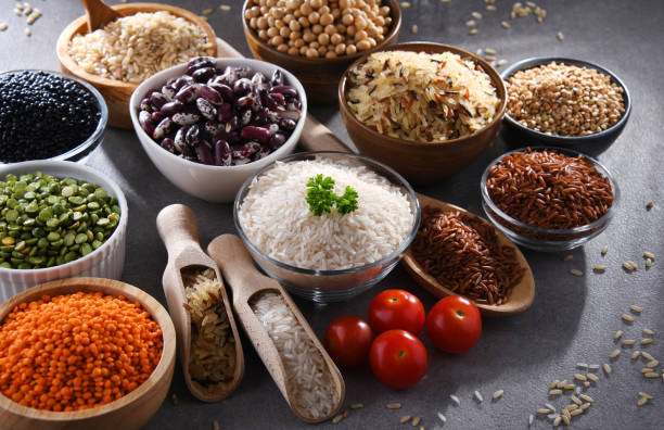 istock Composition with different kinds of dry food products 1338616156