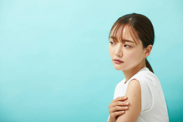 istock A young Asian woman who had been injected. 1338616170