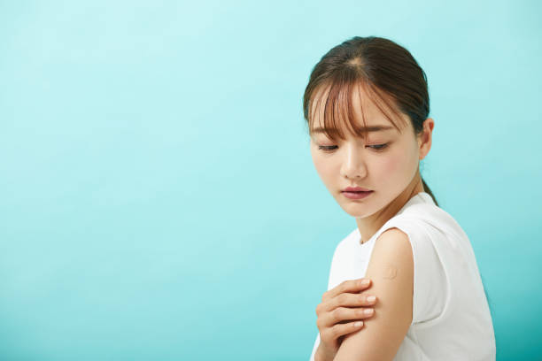 istock A young Asian woman who had been injected. 1338616175