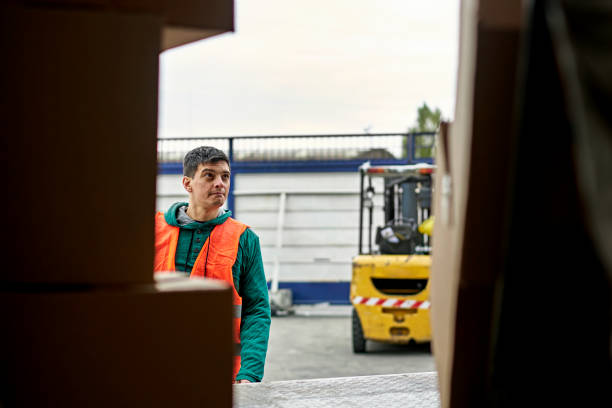 istock Early 30s Truck Driver Checking Onboard Cargo 1338616181