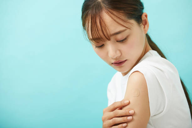 istock A young Asian woman who had been injected. 1338616318