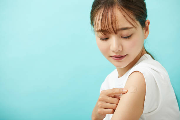 istock A young Asian woman who had been injected. 1338616616