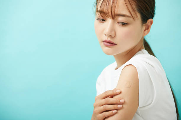 istock A young Asian woman who had been injected. 1338616617