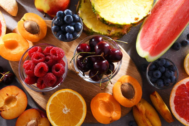istock Composition with a variety of fresh culinary fruits 1338617571
