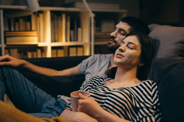 istock young couple spending evening together at home 1338618691