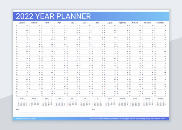 ilustrações de stock, clip art, desenhos animados e ícones de 2022 year planner calendar. desk calender template. vector illustration. - mundial 2022