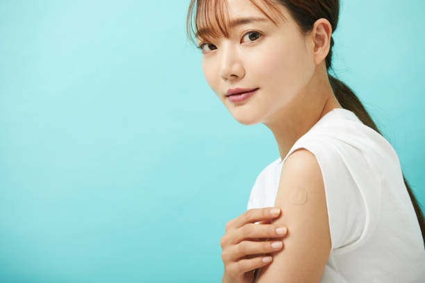 istock A young Asian woman who had been injected. 1338624031