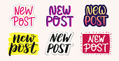 Set of colourful stickers New Post