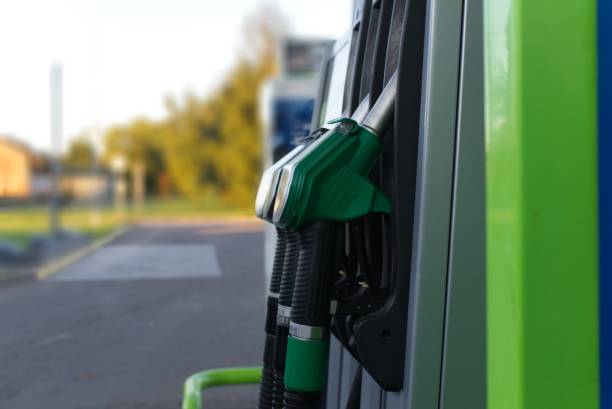 istock Fuel pumps station in close up 1338637481