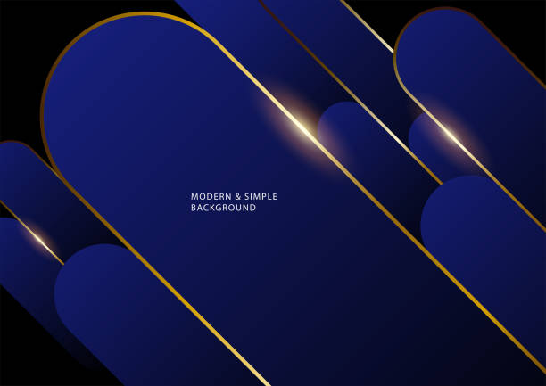 Modern Classy Background Dark and Gold line background, modern classy vector background royal blue stock illustrations