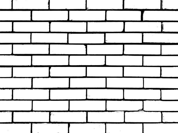 ceglana ściana tekstura grunge. czarny zakurzony wzorowany wzór. abstrakcyjne ziarniste tło. grafika wektorowa. efekt tekstury. pęknięcie. - brick stock illustrations