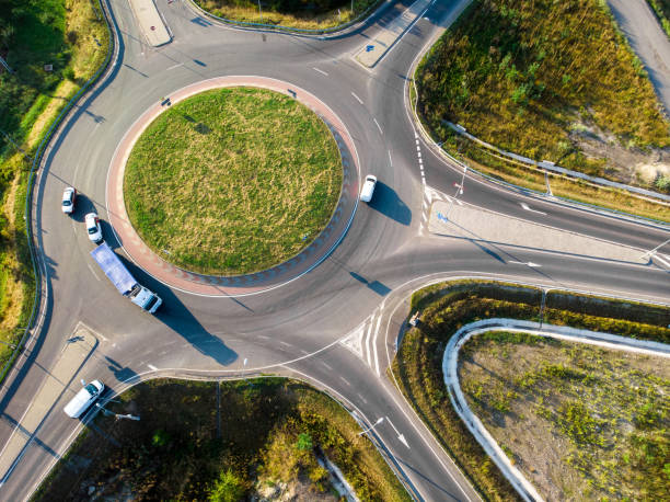 istock Traffic driving on highway from above 1338644908